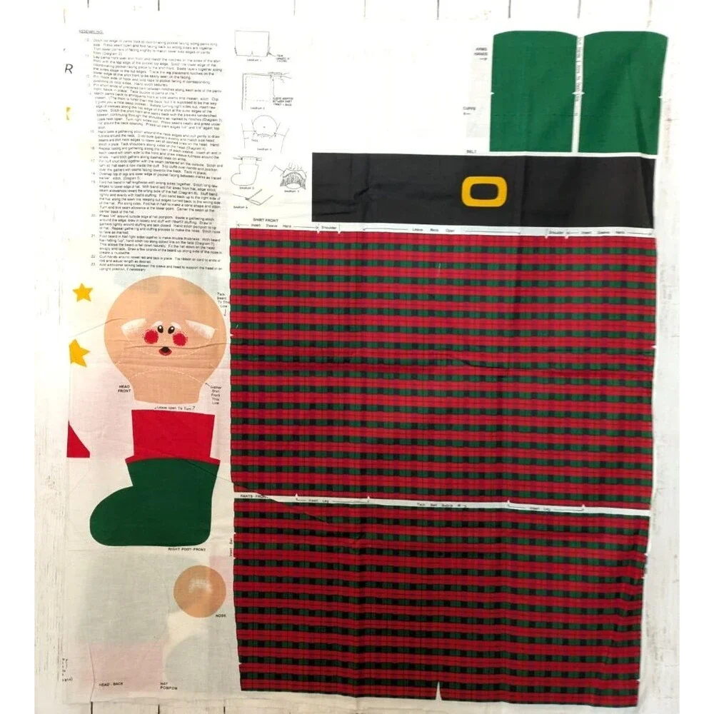 Vintage Springs Industries Swingin Santa Holder Fabric Panel Wall Pocket 36x60